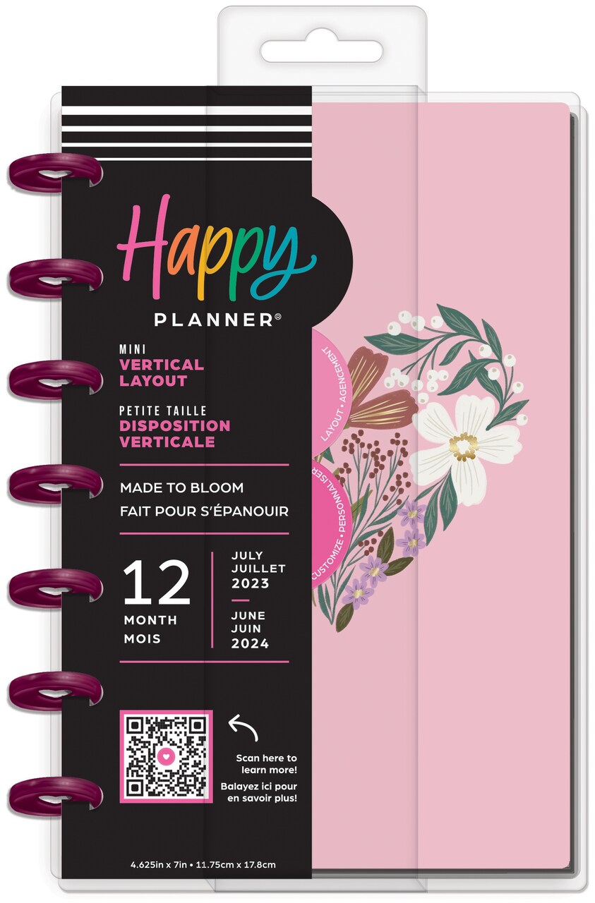Happy Planner Mini 12-Month Planner-Made To Bloom; July '23 - June '24